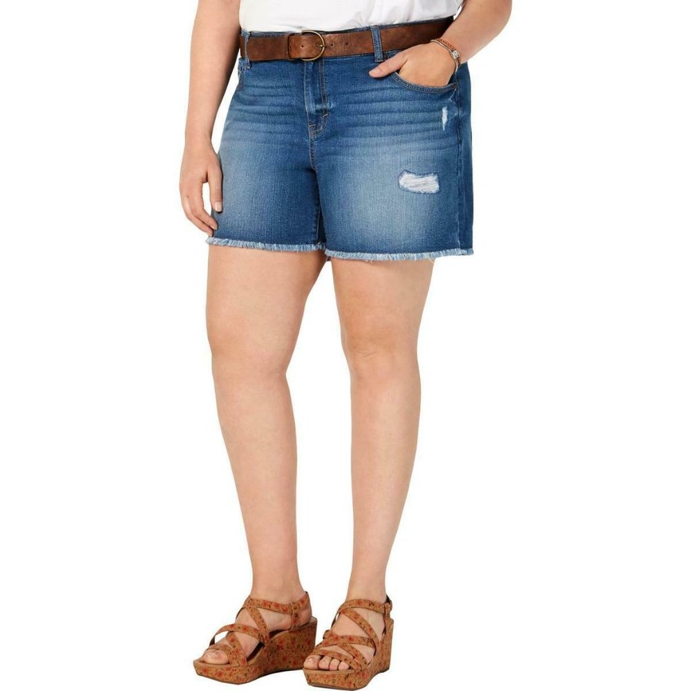 Style & Co women mid rise blue jean shorts SZ 20W